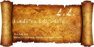Lukács Lázár névjegykártya