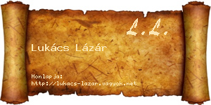 Lukács Lázár névjegykártya
